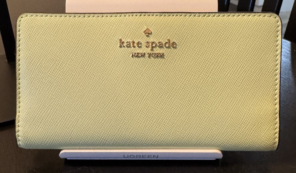 NWT Kate Spade Staci Large Slim Bifold Wallet In Matcha Latte